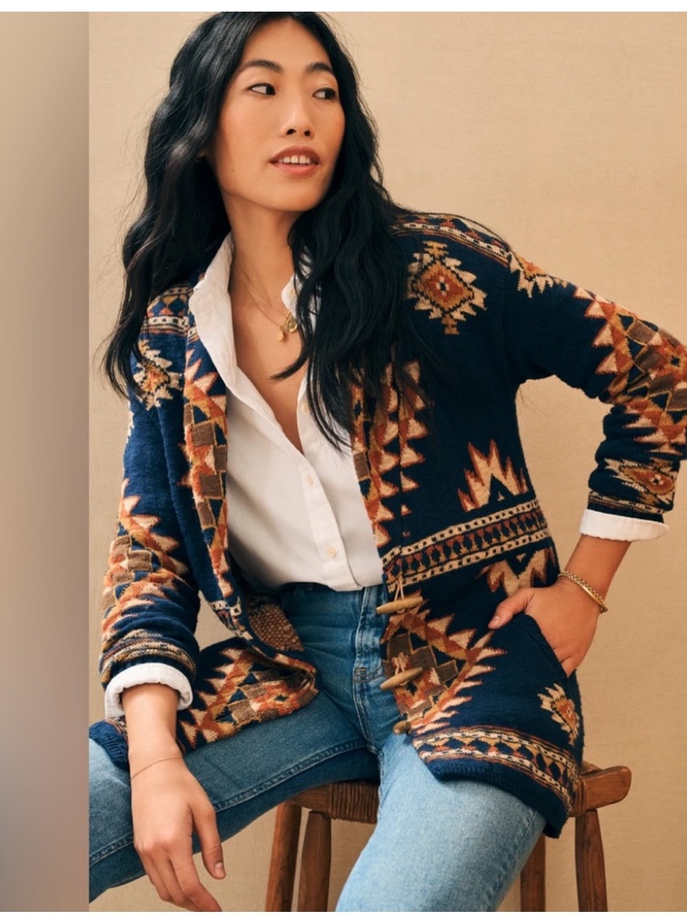NWT FAHERTY B.YELLOWTAIL Lodge Cardigan